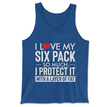 I Love My Six Pack And I Protect It With My Layer Of Fat Men/Unisex Tank in True Royal color